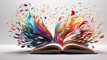 A Captivating Open Book with Colors Emanating from Its Pages, Representing the Power of Knowledge