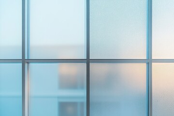 Fototapeta premium Frosted glass panels create a soft, diffused light in a modern window design.