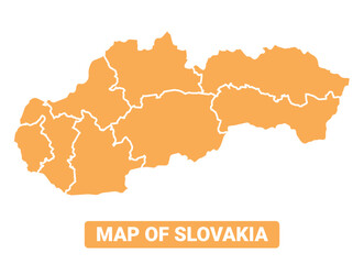 Slovakia country orange map simple flat border outline vector illustration