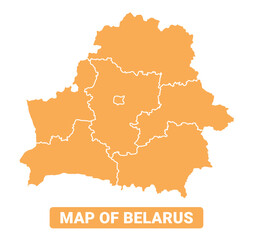 Belarus country orange map simple flat border outline vector illustration