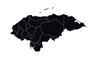 Honduras Map vector icon. Map of Honduras Black Silhouette.
