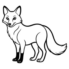 Fox Outline Illustration for Coloring and Wildlife Design