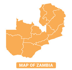 Zambia country orange map simple flat border outline vector illustration