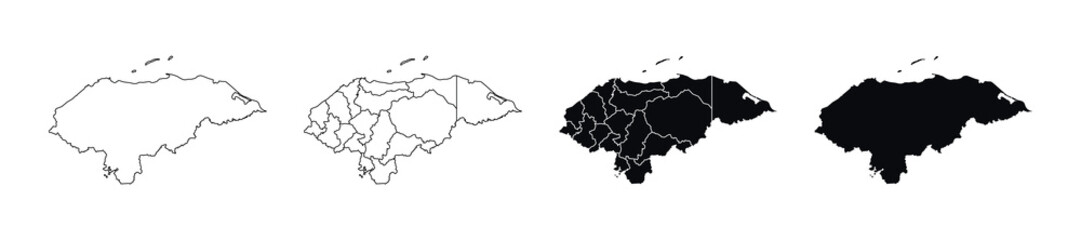 Obraz premium Honduras Map vector icon. Map of Honduras various styles. 