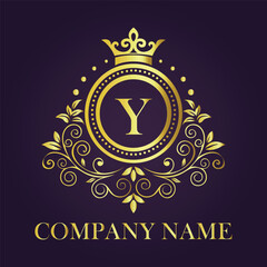 Letter Y luxury gold logo concept
