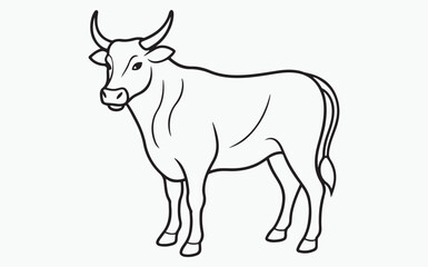 cow line art icon silhouette