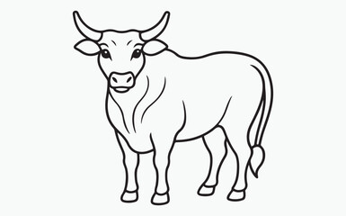 cow line art icon silhouette