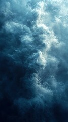 Abstract Blue Cloud Formation, Dramatic Sky Texture