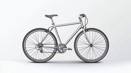 Fototapeta premium A sleek, modern bicycle design showcasing a minimalist style with clean lines and a simple color palette.
