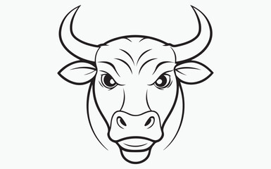 cow line art icon silhouette