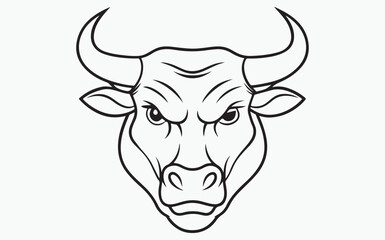 cow line art icon silhouette