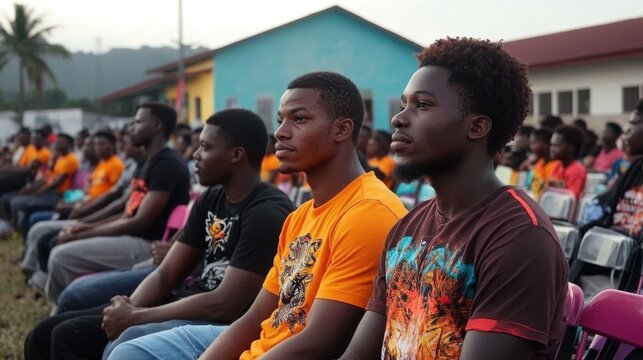 Youth Day in Cameroon Youth day celebration in cameroon: vibrant gathering of young people in colorful attire