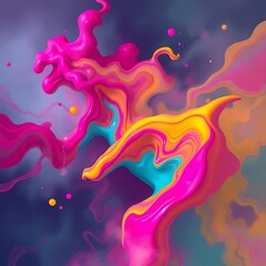 Abstract Background with Vibrant Colors, Gradients, and Unique Artistic Textures