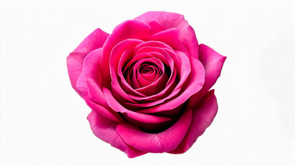 Vibrant pink rose bloom showcasing intricate petal details and natural beauty against a clean background