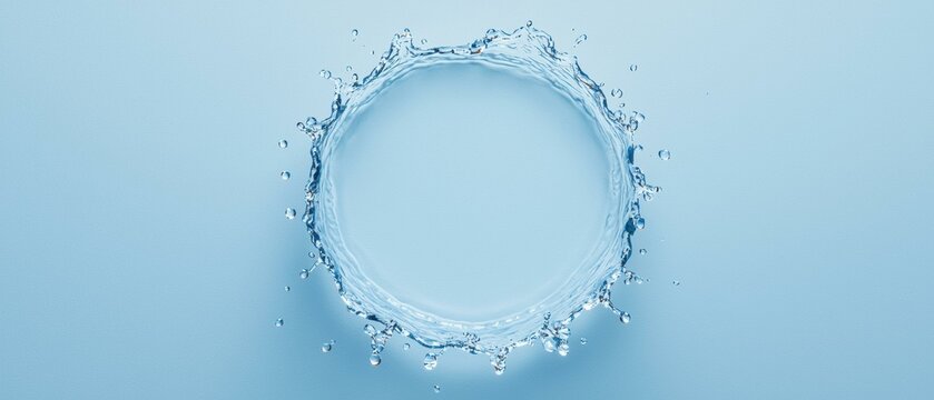 Water splash forming a circle. AI.
