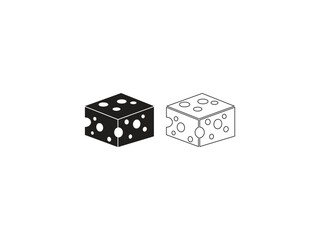 Cheese isolated icon on a white background, cheese box, cheese icon vector