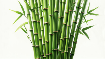 Obraz premium Lush green bamboo stalks arranged in a striking vertical display revealing nature's elegance and vitality