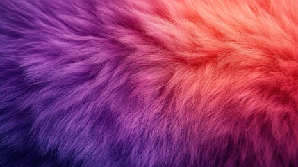 Obraz premium Vibrant gradient of purple and red textured fur surface in close-up
