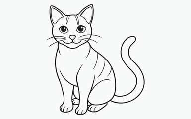 Obraz premium cat line art