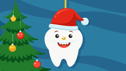 Festive Tooth Ornament on Christmas Tree – Dental-Themed Holiday Decor Ideas.
