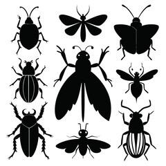 Unique Flat Insect Collection for Creative Branding and Art Projects