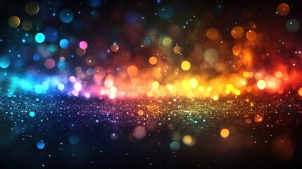 Obraz premium Vibrant abstract light bokeh with multicolored blurred circles