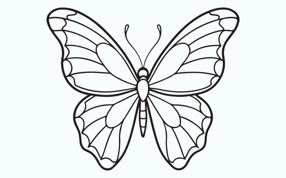 recommend clip art: Butterfly line art silhouette