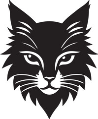 Fototapeta premium Cat silhouette vector art illustration. Cat head vector icon.