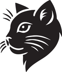 Cat silhouette vector art illustration. Cat head vector icon.