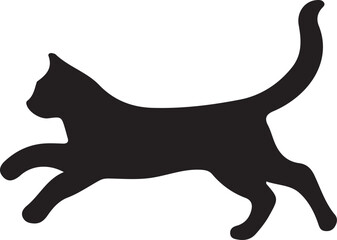 Cat silhouette vector art illustration. Cat head vector icon.