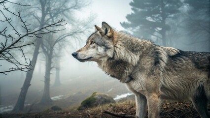 Fototapeta premium wolf in winter