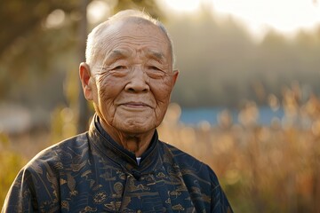 Elderly Han Chinese man in traditional clothing