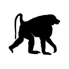 Baboon Silhouette Vector Illustration