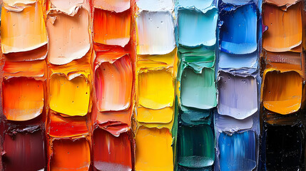 Colorful Oil Painting Texture Creates Vibrant Artistic Background