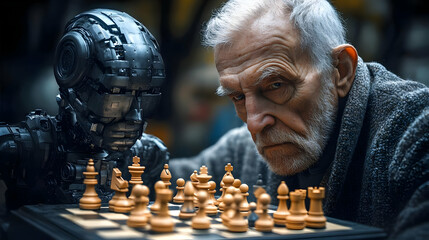 Man vs. Machine: Chess Match with AI, Strategy, Game