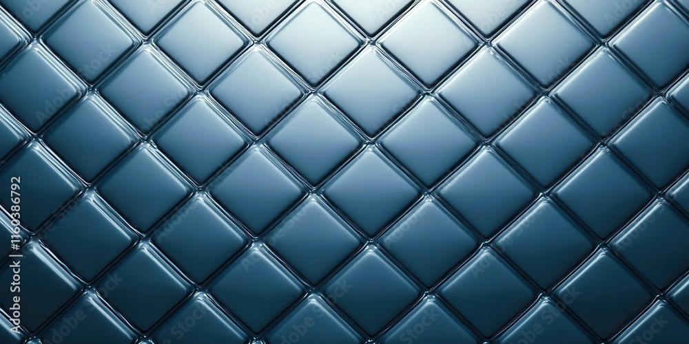 Poster blue tile pattern with squares
