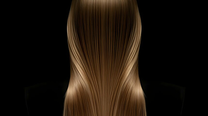 Naklejka premium Healthy Hair Flows Smoothly and Gleaming in the Dark Background