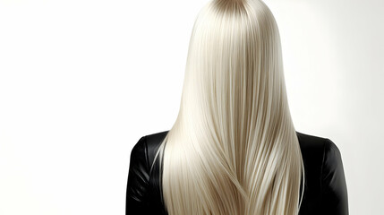 Naklejka premium Long Blonde Hair Flows Down Back Elegantly