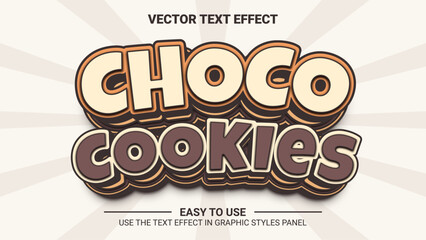 3d choco cookies editable text effect