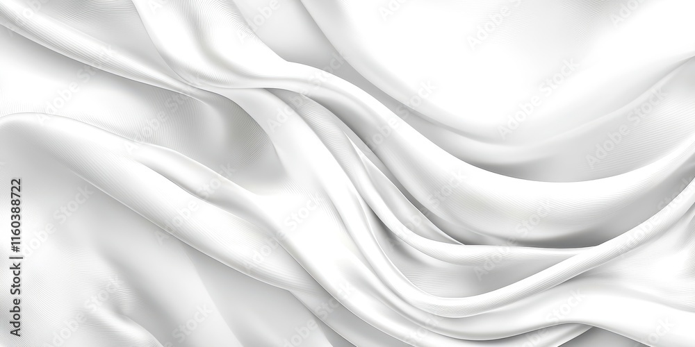 Poster white fabric with a wave pattern