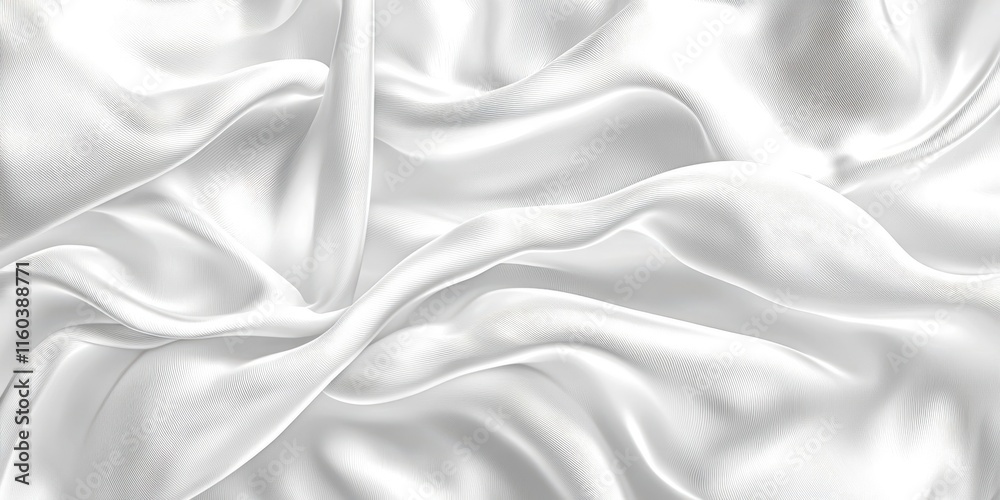 Poster White fabric with a pattern on it