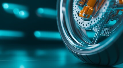 Mechanics repair, diagnostics and testing concept: Motorbike diagnostics in a modern workshop, emphasizing precision and the niche market of bike mechanics.