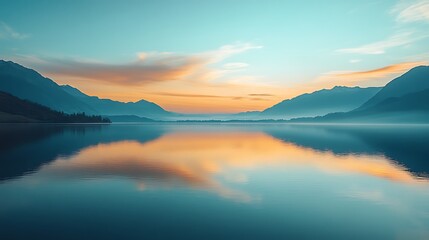 Fototapeta premium Serene Landscape Symbolizing Calmness After Economic Turmoil