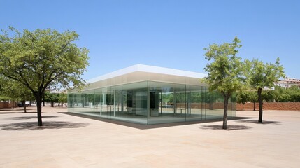 Obraz premium Modern hospital isolation ward exterior showcasing advanced medical facilities and compassionate care, emphasizing the importance of health infrastructure in safeguarding public well-being.