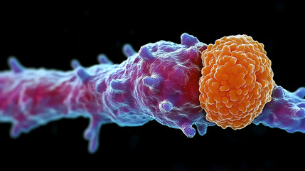 Immune Cell Attacks Virus: Biology, Infection, Disease, Immunity