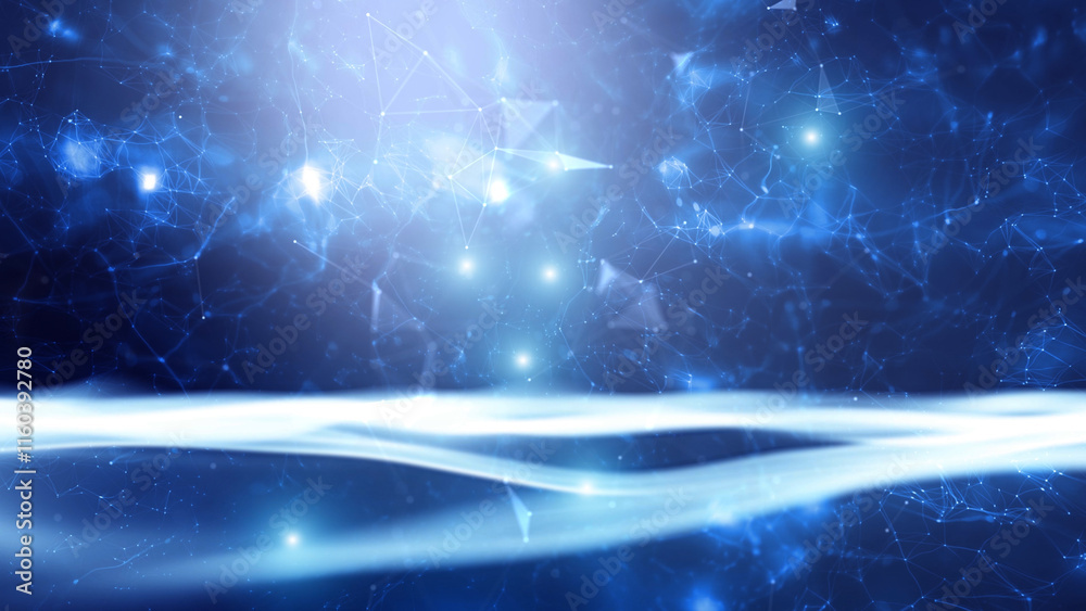 Poster futuristic artificial intelligence science abstract wavy background illustration.
