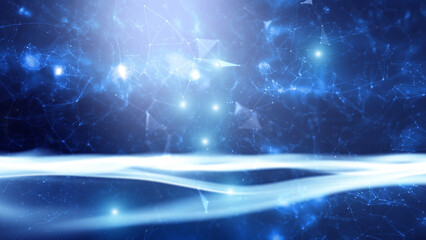 Obraz premium Futuristic artificial intelligence science abstract wavy background illustration.