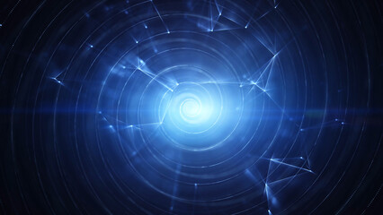 Glow digital spiral cyberspace network illustration.