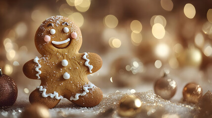 Gingerbread Cookie Smiles Brightly: Holiday Baking, Festive Cheer