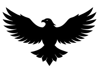 eagle black silhouette vector, Simple silhouette Design vector icon with white background